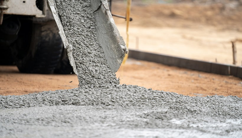 Ready mix concrete being poured