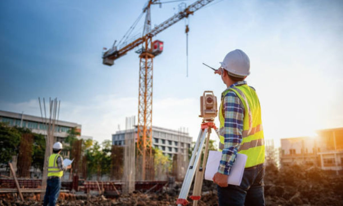 Civil construction engineers on site